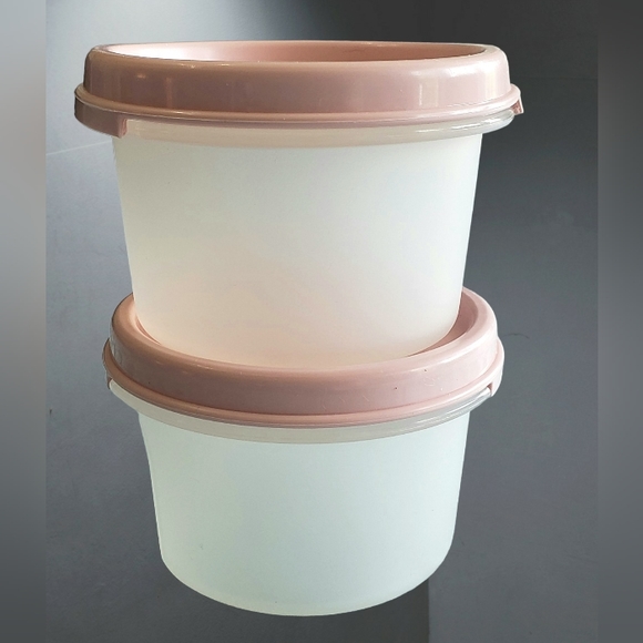 Tupperware Pink Modular Mates 2 Pack Small Round Container Set 200 ml each #1 - Picture 1 of 11